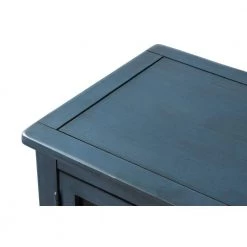 Antique Navy Sideboard Console Table with Bottom Shelf, Farmhouse Wood/Glass Buffet Storage Cabinet Living Room by ZIRUWU -ZIRUWU || Prepac Shop antique navy ziruwu accent cabinets zt zqp4sc 66 1000