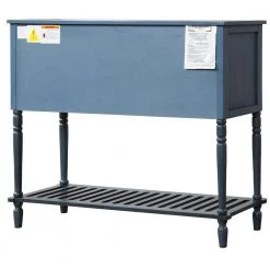 Antique Navy Sideboard Console Table with Bottom Shelf, Farmhouse Wood/Glass Buffet Storage Cabinet Living Room by ZIRUWU -ZIRUWU || Prepac Shop antique navy ziruwu accent cabinets zt zqp4sc 76 1000