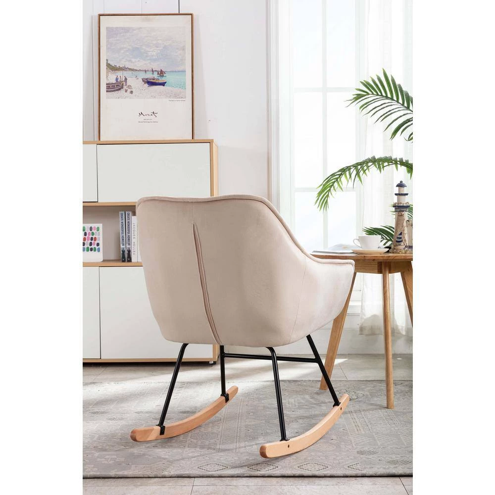 Living room comfortable rocking chair accent chair Beige by ZIRUWU 7 Living room comfortable rocking chair accent chair Beige by ZIRUWU - Image 7