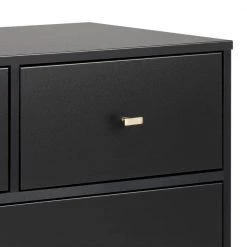 Milo Mid Century Modern 7-Drawer Black Dresser 33.75" H x 52.5" W x 16" D by Prepac -ZIRUWU || Prepac Shop black prepac dressers bdbr 1407 1 1f 1000
