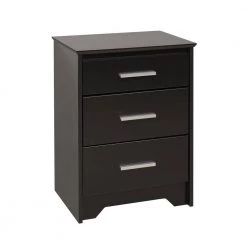 Coal Harbor 3-Drawer Black Nightstand by Prepac