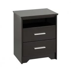 Coal Harbor 2-Drawer Black Nightstand by Prepac