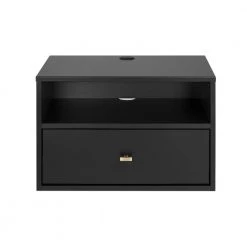 Milo 1-Drawer Black Floating Nightst and 14.5 in. H x 22.5 in. W x 15 in. by Prepac -ZIRUWU || Prepac Shop black prepac nightstands bdbw 1411 1 c3 1000