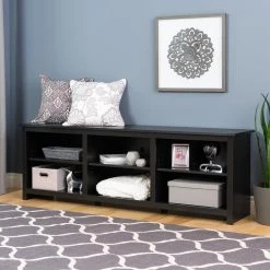 Sonoma 72 in. Black Composite TV Stand Fits TVs Up to 80 in. with Cable Management by Prepac -ZIRUWU || Prepac Shop black prepac tv stands bctg 0001 1 1d 1000