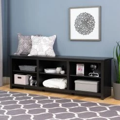 Sonoma 72 in. Black Composite TV Stand Fits TVs Up to 80 in. with Cable Management by Prepac -ZIRUWU || Prepac Shop black prepac tv stands bctg 0001 1 4f 1000