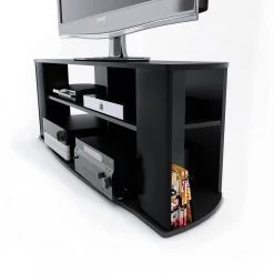 AV 60 in. Black Composite TV Stand Fits TVs Up to 60 in. with Cable Management by Prepac -ZIRUWU || Prepac Shop black prepac tv stands bctg 1101 1 1d 1000