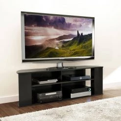 AV 60 in. Black Composite TV Stand Fits TVs Up to 60 in. with Cable Management by Prepac -ZIRUWU || Prepac Shop black prepac tv stands bctg 1101 1 40 1000