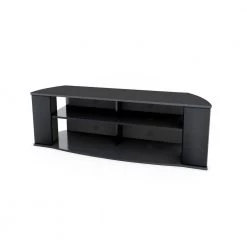 AV 60 in. Black Composite TV Stand Fits TVs Up to 60 in. with Cable Management by Prepac