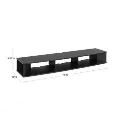 70 in. Black Composite Floating TV Stand Fits TVs Up to 75 in. with Wall Mount Feature by Prepac -ZIRUWU || Prepac Shop black prepac tv stands bctw 1102 1 40 1000