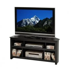 AV 48 in. Black Composite TV Stand Fits TVs Up to 48 in. with Cable Management by Prepac -ZIRUWU || Prepac Shop black prepac tv stands bcv 4722 1f 1000