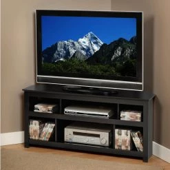 AV 48 in. Black Composite TV Stand Fits TVs Up to 48 in. with Cable Management by Prepac