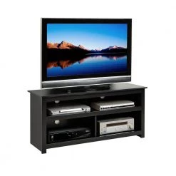 AV 48 in. Black Composite TV Stand Fits TVs Up to 48 in. with Cable Management by Prepac -ZIRUWU || Prepac Shop black prepac tv stands bpv 4701 1f 1000