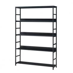 47.24 in. Wide Black 5 BookcaseOpen Bookshelf Storage Large 5 Shelf Bookshelf Furniture with Metal Frame by ZIRUWU