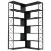 37.40 in. Wide Black 6 Bookcase,L-Shaped Corner Bookcase with Metal Frame,Industrial Style Shelf with Open Storage by ZIRUWU