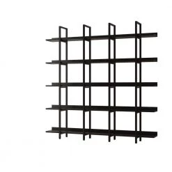 71 in. Black Wood 5 Shelf Standard Bookcase by ZIRUWU