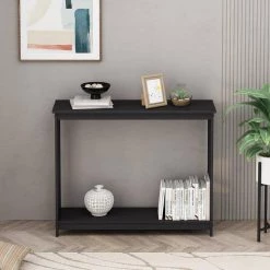 39.37in. Black Console Table, Classic Entryway Table for Home by ZIRUWU -ZIRUWU || Prepac Shop black ziruwu console tables zqp sn1cta 31 1000