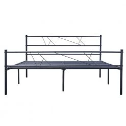 Black Full Bed Frames with Headboard and Footboard, No Box Spring Needed, Metal Bedframe with Storage by ZIRUWU