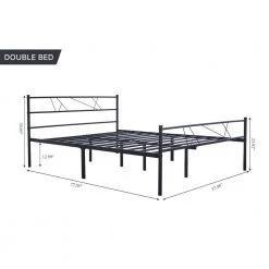 Black Full Bed Frames with Headboard and Footboard, No Box Spring Needed, Metal Bedframe with Storage by ZIRUWU -ZIRUWU || Prepac Shop black ziruwu platform beds zqp bf25b c3 1000