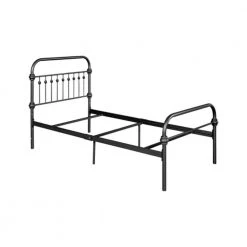 Bed Frame Twin Size Metal Platform Bed , Box Spring Replacement with Headboard Black by ZIRUWU -ZIRUWU || Prepac Shop black ziruwu platform beds zqp pf23b 4f 1000