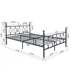 Metal Bed Frame Full Size with Headboard and Footboard Single Platform Mattress Base,Metal Tube(Full size, black) by ZIRUWU -ZIRUWU || Prepac Shop black ziruwu platform beds zqp pf27b 1f 1000