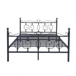 Metal Bed Frame Full Size with Headboard and Footboard Single Platform Mattress Base,Metal Tube(Full size, black) by ZIRUWU -ZIRUWU || Prepac Shop black ziruwu platform beds zqp pf27b c3 1000