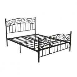 59.84in. W Black Metal bed frame platform mattress foundation with headboard and fooboard by ZIRUWU 13 59.84in. W Black Metal bed frame platform mattress foundation with headboard and fooboard by ZIRUWU -ZIRUWU || Prepac Shop black ziruwu platform beds zt zqpb7a 44 1000