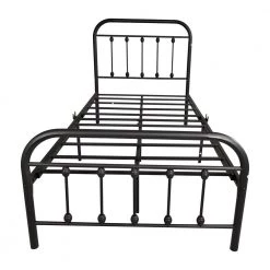 39.2 in. W Black Twin Victorian Vintage Style Metal Frame Platform Bed by ZIRUWU -ZIRUWU || Prepac Shop black ziruwu platform beds zzq yuda7504a 44 1000