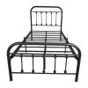 39.2 in. W Black Twin Victorian Vintage Style Metal Frame Platform Bed by ZIRUWU