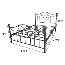 54.53 in. W Black Full Metal Frame Platform Bed ,Solid Sturdy Steel Slat Support,No Box Spring Needed and Easy Assembly by ZIRUWU 18 54.53 in. W Black Full Metal Frame Platform Bed ,Solid Sturdy Steel Slat Support,No Box Spring Needed and Easy Assembly by ZIRUWU -ZIRUWU || Prepac Shop black ziruwu platform beds zzq yuda7518a 76 1000