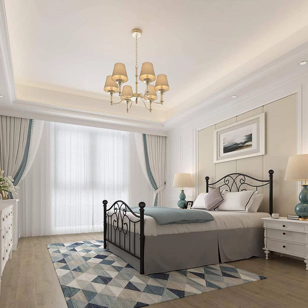 54.53 in. W Black Full Metal Frame Platform Bed ,Solid Sturdy Steel Slat Support,No Box Spring Needed and Easy Assembly by ZIRUWU 2 54.53 in. W Black Full Metal Frame Platform Bed ,Solid Sturdy Steel Slat Support,No Box Spring Needed and Easy Assembly by ZIRUWU - Image 2