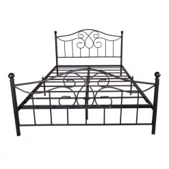 60.43 in. W Black Queen Metal Frame Platform Bed ,No Box Spring Needed with Headboard and Footboard by ZIRUWU
