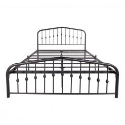 60.24 in. W Black Queen Metal Frame Platform Bed with Headboard and Footboard,Heavy Duty Steel Slats by ZIRUWU
