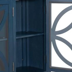 Blue Accent Storage Cabinet with Adjustable Shelf by ZIRUWU -ZIRUWU || Prepac Shop blue ziruwu accent cabinets zzq wqy63a 4f 1000