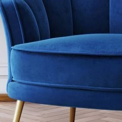 Blue Velvet Upholstered Armchair by ZIRUWU -ZIRUWU || Prepac Shop blue ziruwu accent chairs zzq wqy100a 1f 1000