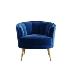 Blue Velvet Upholstered Armchair by ZIRUWU
