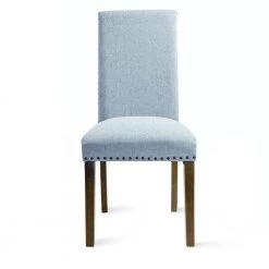 Blue Linen Upholstered Dining Chairs by ZIRUWU