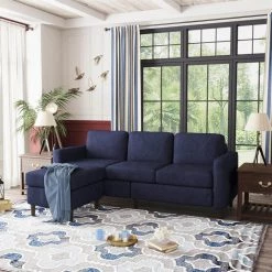 27.50 in. W Sectional Sofa 2-Piece Linen L-Shape 3-Seater Couch in Blue with Movable Ottoman for Small Space by ZIRUWU -ZIRUWU || Prepac Shop blue ziruwu sectional sofas zt zqp5sfa 31 1000