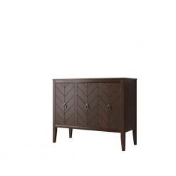 Brown Cabinet with Adjustable Shelf by ZIRUWU