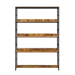 47.24 in. Wide Brown 5 BookcaseOpen Bookshelf Storage Large 5 Shelf Bookshelf Furniture with Metal Frame by ZIRUWU