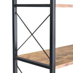 37.40 in. Wide Brown 6 Bookcase,L-Shaped Corner Bookcase with Metal Frame,Industrial Style Shelf with Open Storage by ZIRUWU -ZIRUWU || Prepac Shop brown ziruwu bookcases bookshelves zzq sja721a16 fa 1000