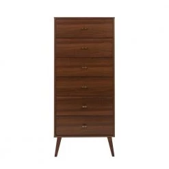 Milo Mid Century Modern 6-Drawer Cherry Tall Chest 56.75 in. H x 25 in. W x 16 in. D by Prepac