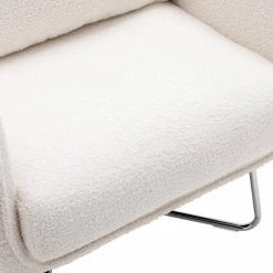 Cream White Altay Velvet Leisure Accent Chair by ZIRUWU -ZIRUWU || Prepac Shop cream white ziruwu accent chairs zt zqp1ac 4f 1000