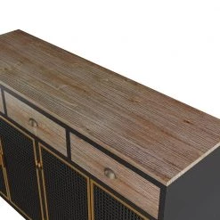 Dark Gray 47.64" Wide 2 Doors Modern Sideboard with 3 Top Drawers by ZIRUWU -ZIRUWU || Prepac Shop dark gray ziruwu sideboards buffet tables zqp sn1sb 1f 1000