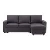 83 in. Dark Gray Pull Out Sleeper Sofa Reversible L-Shape Sofa Bed by ZIRUWU