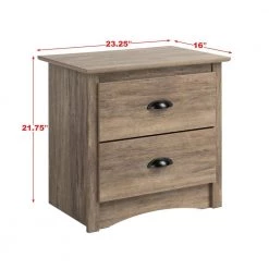 Salt Spring 2-Drawer Drifted Gray Nightstand by Prepac -ZIRUWU || Prepac Shop drifted gray prepac nightstands ddc 2422 40 1000