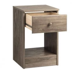 Astrid Drifted Gray Finish 1-Drawer Tall Nightstand (24.5 in H. x 16 in W. x 16 in D.) by Prepac -ZIRUWU || Prepac Shop drifted gray prepac nightstands ddnh 0401 1 77 1000