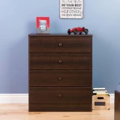 Astrid 4-Drawer Espresso Chest by Prepac