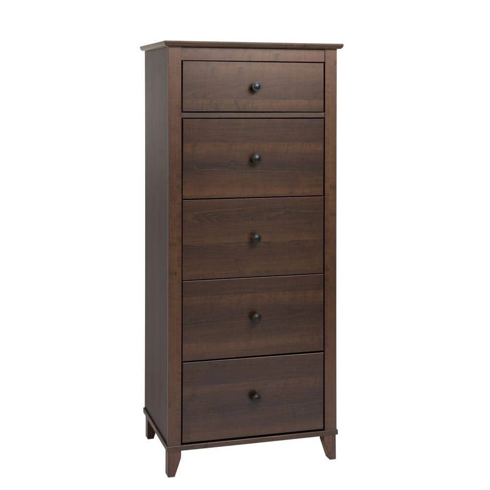 Yaletown 5-Drawer Espresso Chest of Drawers by Prepac 1 Yaletown 5-Drawer Espresso Chest of Drawers by Prepac