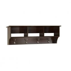 Fremont Wall-Mounted Coat Rack in Espresso by Prepac