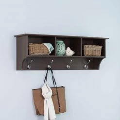 Fremont Wall-Mounted Coat Rack in Espresso by Prepac -ZIRUWU || Prepac Shop espresso prepac coat racks eec 4816 a0 1000
